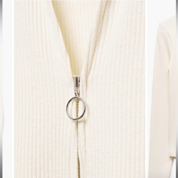 Mango Ribbed Zip-Up Cardigan - Picture 3 of 5